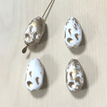 VINTAGE WHITE GOLD WASHED DROP BEADS