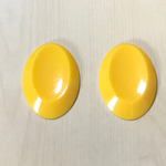 VINTAGE YELLOW OVAL RETRO DESIGN CABOCHONS