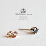 Milkcrown nano1粒ピアス/追加色スピネル
