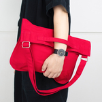 asseオリジナル薄型ショルダーバッグ(帆布赤)