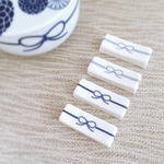 4個セット＊蝶々結びで縁結び♡青い糸 箸置き 日本の夏 蝶結び リボン たくさんご縁がありますように…✨ 