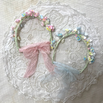 ChatonWeegie レースリボンのベーシック花冠(ピンク系)