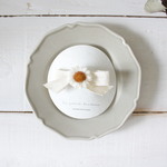 linnen ribbon clip -white -
