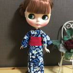 【送料無料】リカちゃん/ブライス  浴衣、赤帯セット