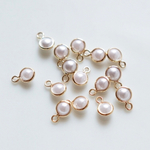 【10個】gold flame pearl charm＊パールチャーム