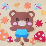 壁面飾り♪ 秋 『秋が来たね♪』もみじ＆いちょう＆とんぼ＆きのこ♪
