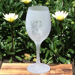 レリーフグラス♥薔薇♥名前入り♥　シースルーワイングラス