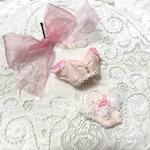 【8/2受注開始】ルームブラ＆ふりふりパンティSet(起毛ドット×baby pink)