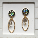 ブラックオパール風 ピアス