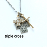 #送料無料 #お洒落 トリプルクロス #クロス#奇蹟のメダイ #メダイ チャームが重なり合う #ネックレス #アクセサリー