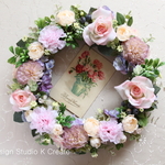 ブルーベリーと薔薇のリース（母の日ギフト可）