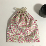 お花模様の巾着袋