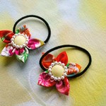 リバーシブル★浴衣にもOK★お花のヘアゴム