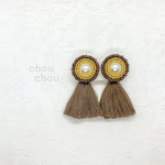 刺繍ビーズ×タッセルピアス