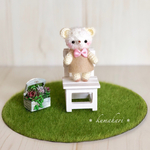 送料無料＊kumahari＊あみぐるみ  約6.3cm ミニふわふわしろクマちゃん   