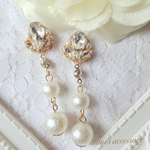 新作 上品縦長 BASIC party ビジュー SWAROVSKI♡ピアス*イヤリング