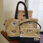 【m様オーダー品】シーズーさんのトートバッグと通帳ケースセット☆