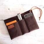 スッキリ♪スマート帆布ポーチ (Brown) Bパターン