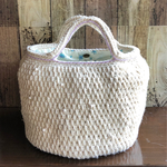 194.白麻カゴバッグ(パール付き)