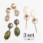 【3set】大ぶりピアス・イヤリング