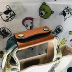  ヌメロ（牛革）レザーのバッグの持ち手カバー、ハンドルカバー、トートバッグやエコバッグに。本革、ブラウン、レトロリボンの刻印