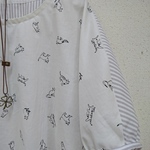 *sale♪*猫さん×ストライプ柄♪プルオーバー*ふんわりギャザー袖*