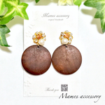 ウッド ビジュー ♡ ピアス/イヤリング