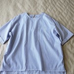 【kyochin513様ご予約】ロンドンストライプ５分袖プルオーバーシャツ（navy×white）