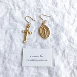 cross & miraculous medal ピアス/イヤリング