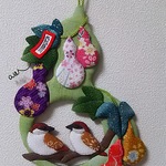 押し絵飾り  六瓢箪と福雀(六瓢息災)