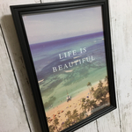 特大 A3サイズ！ポスター♡LIFE IS〜♡インテリア♡ビーチ♡ハワイ♡海♡ブルー♡デザイン♡アート♡カフェ♡北欧♡ナチュラル♡男前♡海外