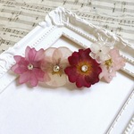 m様オーダー品 紫陽花とビオラの押し花バレッタ
