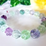 ☆kiyon*さま♪☆ご予約お取り置き☆　☆１点もの☆心のリラクゼーション☆ストレス軽減☆天才の石☆高品質ＡＡＡ☆マルチカラーフローライト☆ウエーブライン☆　☆１０ｍｍ☆　☆１５ｃｍ☆