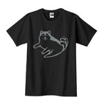 柴犬　 Tシャツ　寝そべり犬（ブラック）　犬
