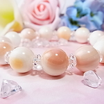 【お得品】♡大粒コンクシェル♡イチゴミルクのような希少石♡幸せ女子のお守りブレス♡L23♡ 