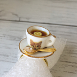【再販】猫カフェでレモンティー♪カップ&ソーサーリング【金属アレルギー対応】
