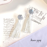 silver tassel イヤリング