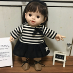 【k様オーダー品】ボーダー×黒ギャザースカートワンピ&靴