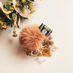 《midnight5364さまオーダー品》ブローチ・ヘアクリップ【fur mix collage - mustard yellow】