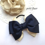 ❤︎50超え*cream×navy*バイカラーリボン