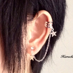 【ｲﾔｰｶﾌ】ｼﾙﾊﾞｰｼｮｰﾄﾁｪｰﾝ★星 ﾉﾝﾎｰﾙﾋﾟｱｽ