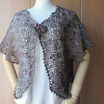 「予約・再販」オーガニックリネンの総モチーフゆったりボレロ