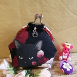 ツンデレ黒猫ちゃん(赤)★がま口 小銭入れ コインパース 送料無料