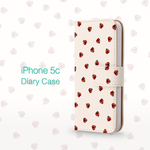 てんとう虫いっぱい！  iPhone5c対応 手帳型iphoneケース