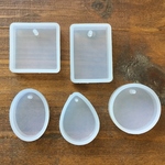 5種セット/1個当たり60円！タグ型シリコンモールド/ＵＶレジン使用可・シンプル！初心者さんにもお勧め〇／型番432ーＥＦＧＨＩ