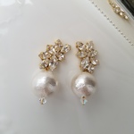 ビジュー×コットンパールピアス・イヤリング