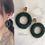 ❇️ラタンピアス/イヤリング ダークグリーン