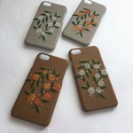 刺繍の金木犀と銀木犀 iPhoneケース No.20