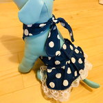 dog クールエプロン ワンピース ネイビードット柄