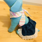 dog クールエプロン ワンピース ピンクボーダー柄